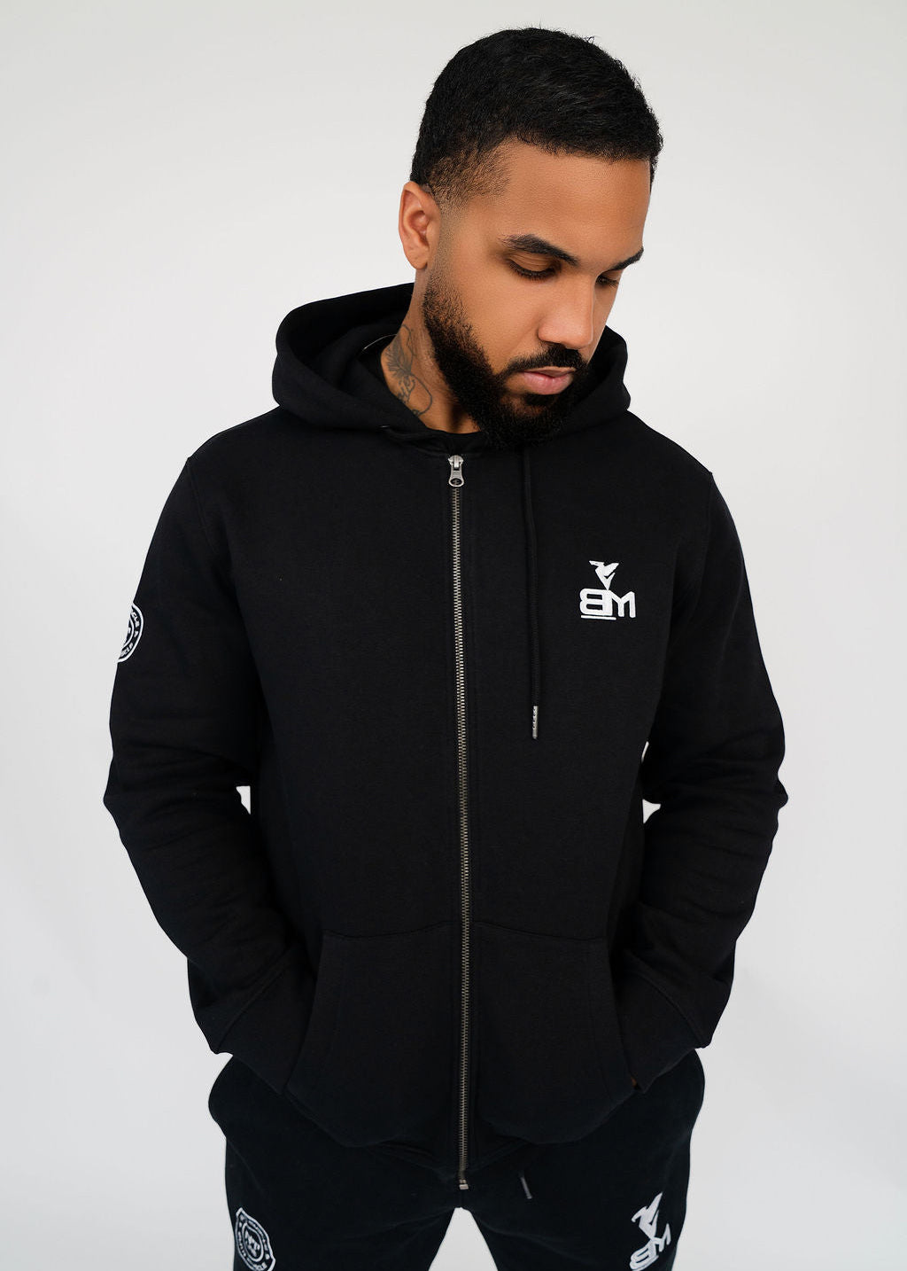 NT Line Aeternum Zip Up Hoodie Black/White