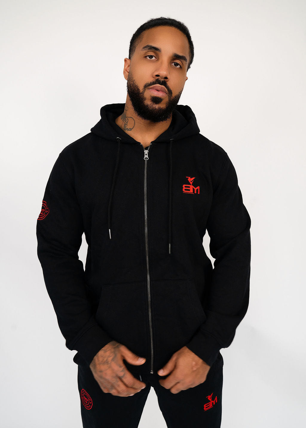 NT Line Aeternum Zip Up Hoodie Black/Red